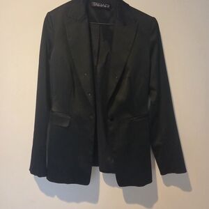 Tahari Classic Black Stretch Satin Jacket size 6